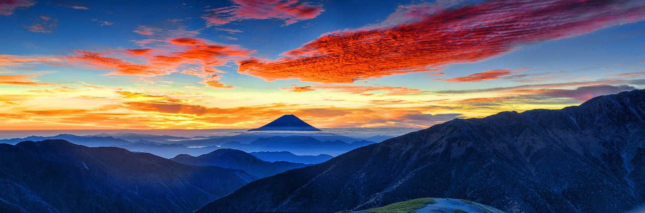mount fuji, volcano, japan, morning glow, landscape, mt fuji, sunset, nature, twilight, mountains, blue landscape, blue sunset, blue mountain, blue morning